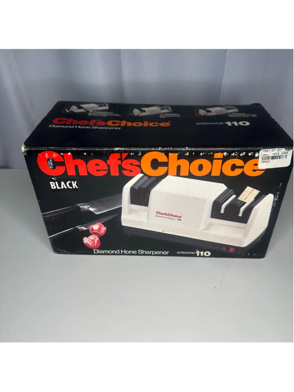 New in Box Chef's Choice Professional 110 Black Diamond Hone Knife Sharpener